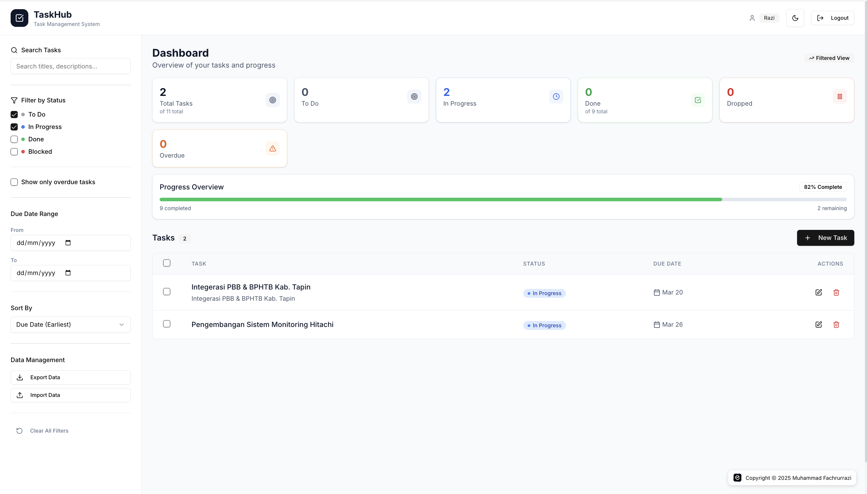 Screenshot proyek Sistem Administrasi